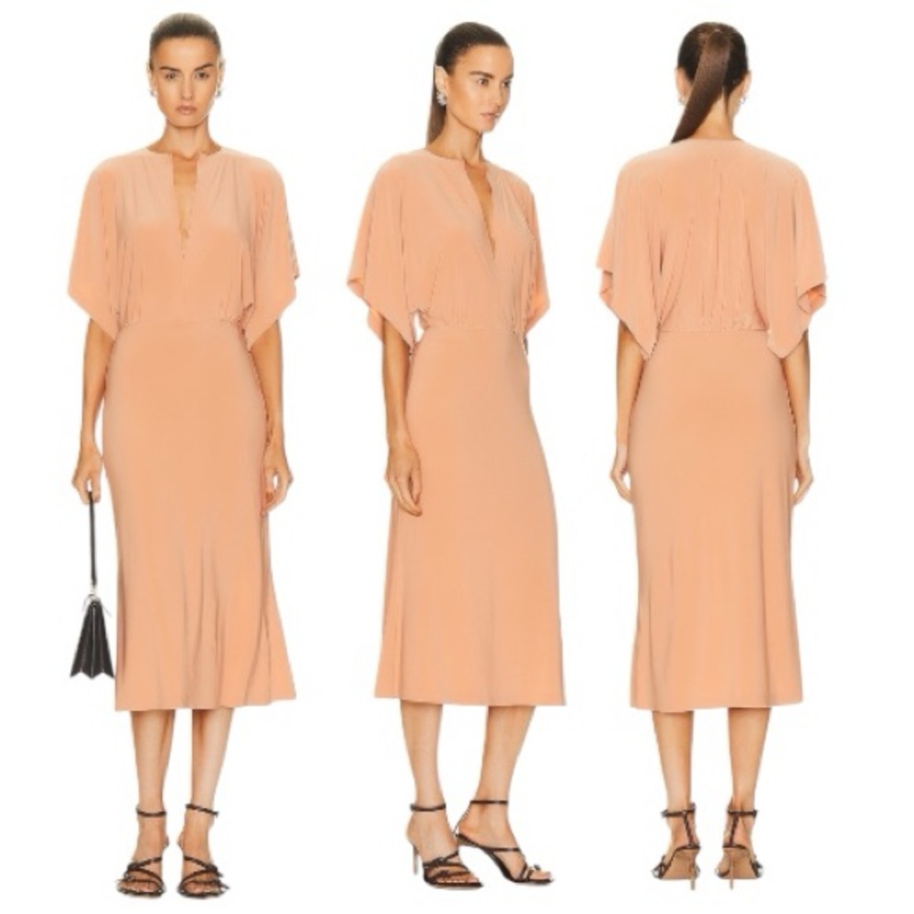 Norma Kamali: Obie Midi Dress in Salmon